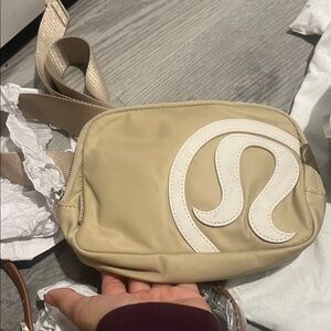 lululemon athletica Beige and White Crossbody Bag